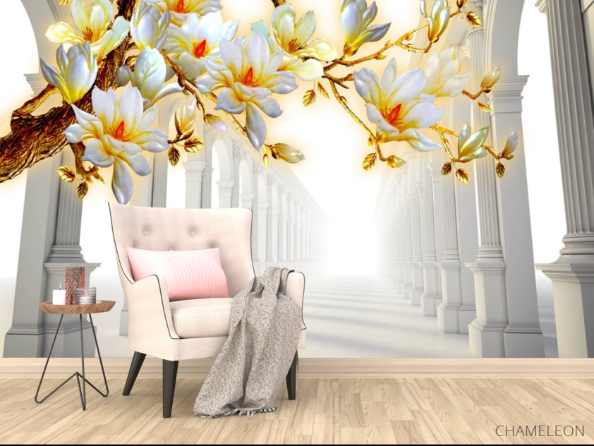 Фотообои Тоннель с веткой магнолии - 4