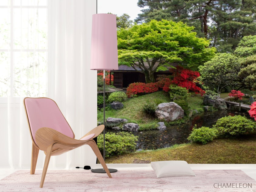 Фотошпалери струмочок біля будинку - 4