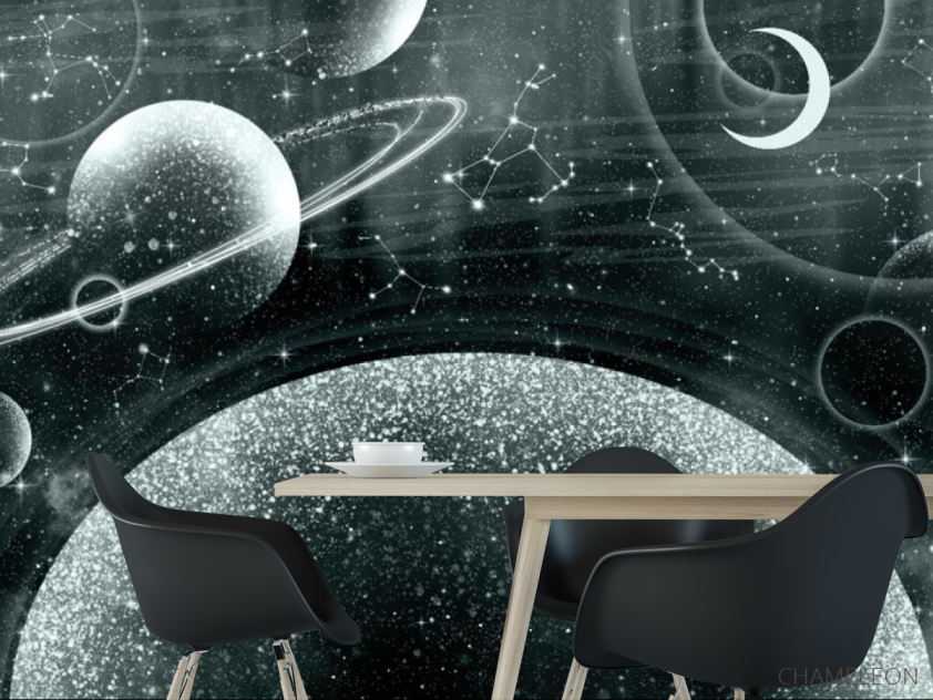 Фотошпалери дизайнерські планети коричневий відтінок - 1