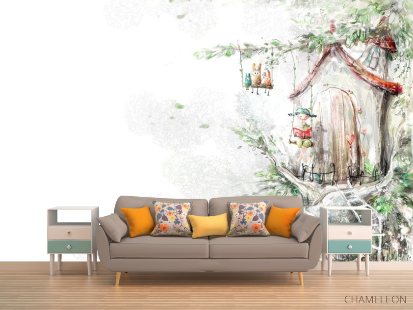 Фотообои Сказочные жители на дереве - 1