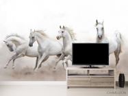 Фотообои четыре белые лошади - 2
