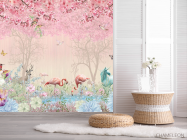 Фотошпалери Рожеві фламінго в райському саду - 2