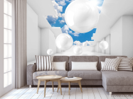 Фотообои 3д шары и небо - 3