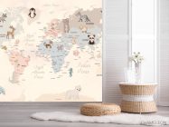 Фотошпалери Дитяча карта з тваринами - 2