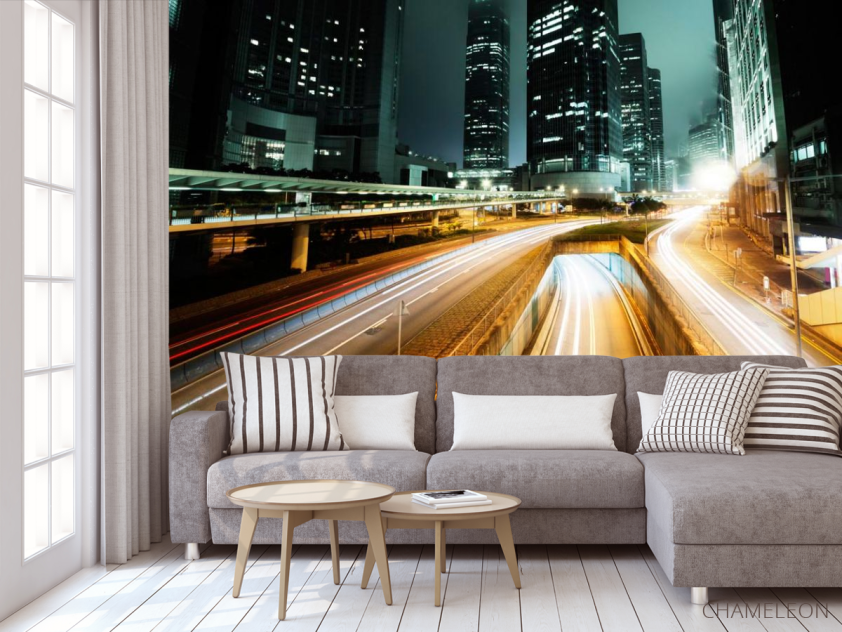 Фотообои Светлая дорога ночью - 3