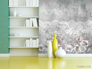 Фотошпалери Квіти на сірому бетоні - 3