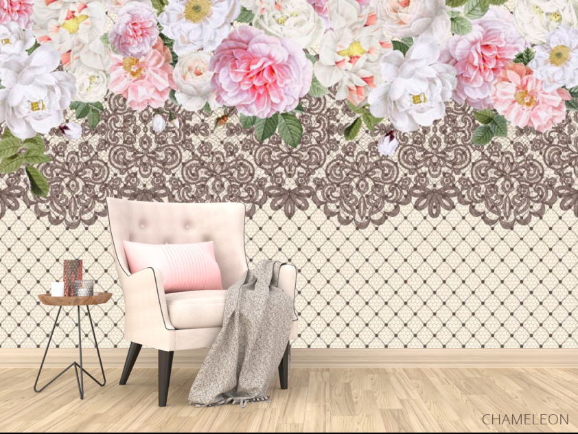 Фотообои Цветы с кружевом - 4