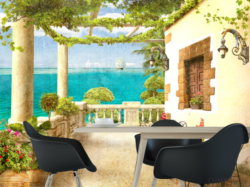 Фотошпалери Фреска мальовничий балкон - 1