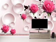 Фотообои 3д розы и круги - 2