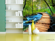 Фотошпалери дерев'яний місток у лісі - 3