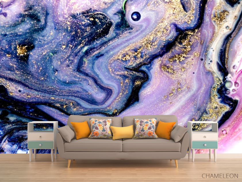 Фотообои Фиолетовый Fluid art - 1