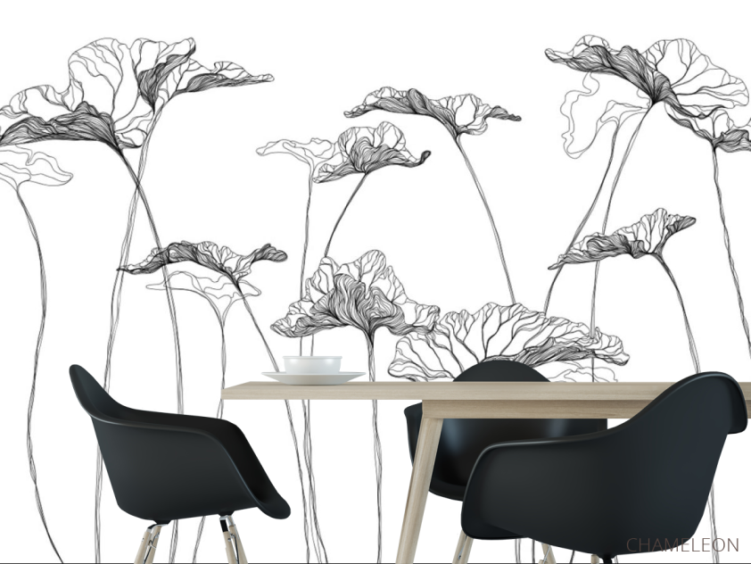 Фотошпалери квіти лінії - 1