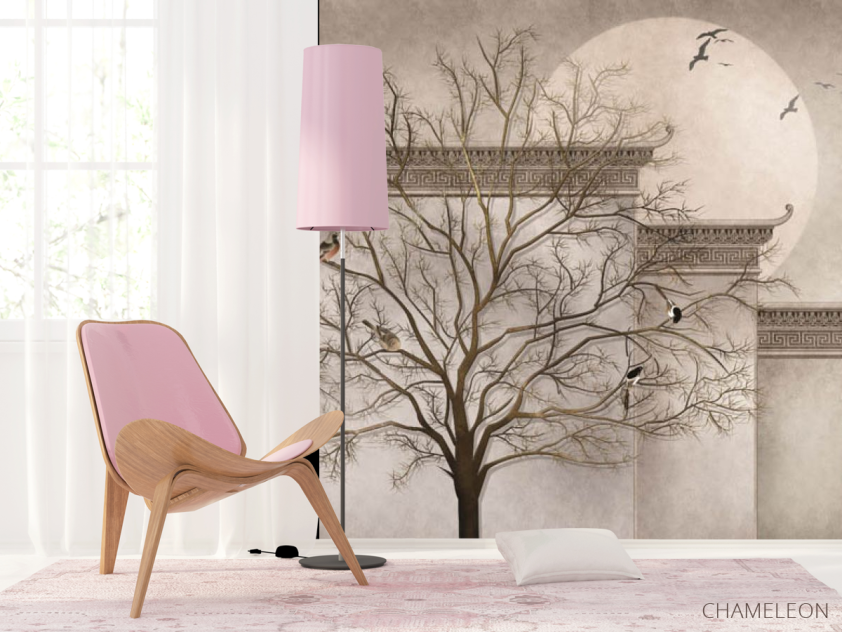 Фотошпалери дерево і птиці - 4