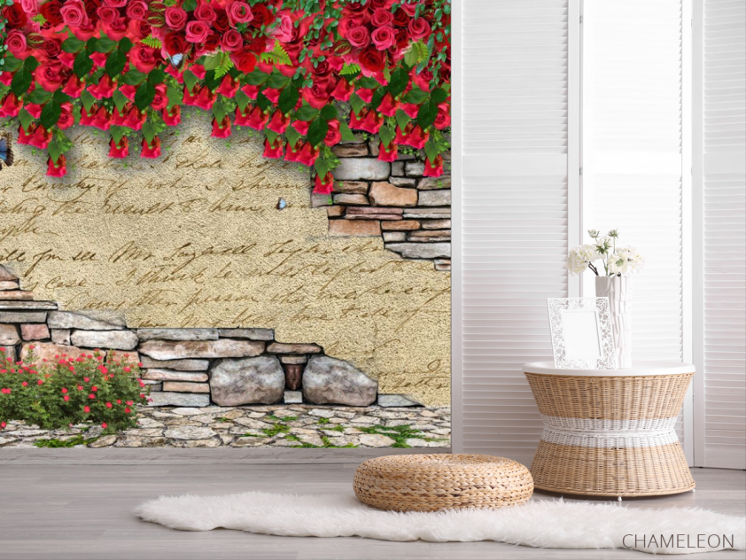 Фотошпалери Стіна з квітами 3д - 2