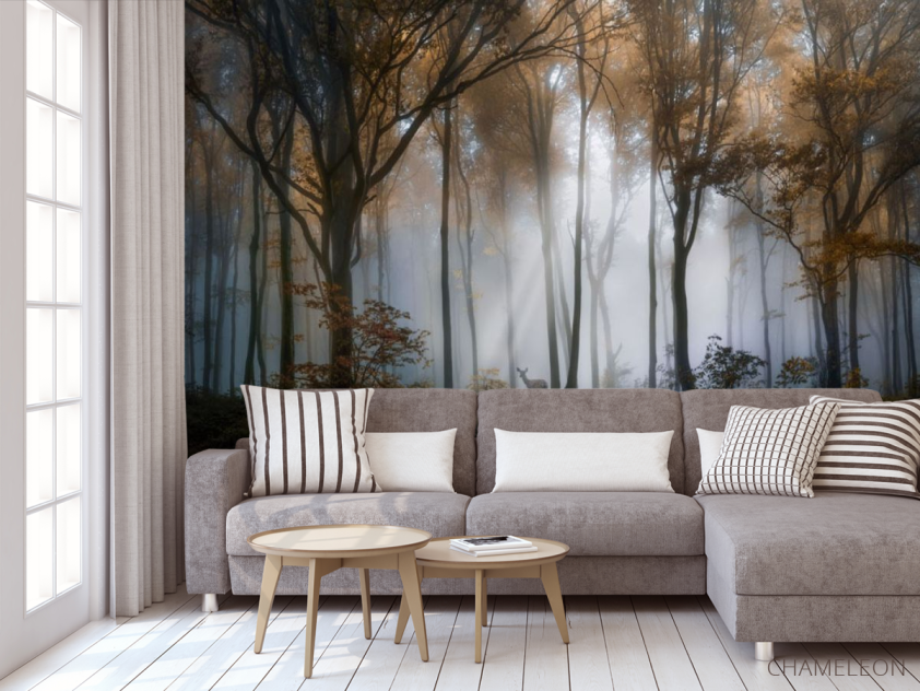 Фотообои Туманные деревья в лесу - 3