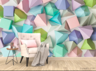 Фотообои разноцветное бумажное оригами - 4