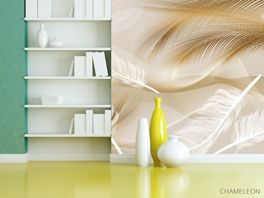 Фотошпалери Векторні пір'я коричневі - 3