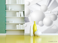 Фотошпалери сірі кулі 3д - 3