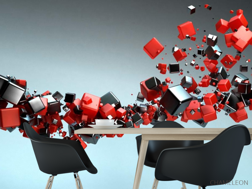 Фотошпалери Фотошпалери Чорні і червоні куби - 1