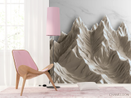 Фотошпалери 3Д гори бежеві з мармуром - 4