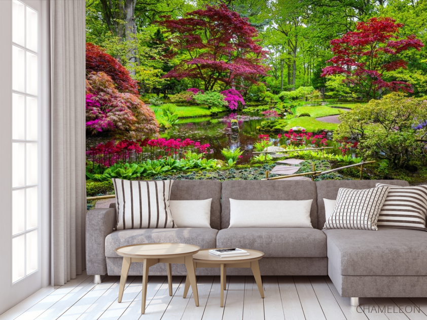 Фотообои цветение над водоёмом - 3