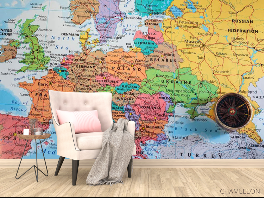 Фотообои Карта мира и космпас - 4