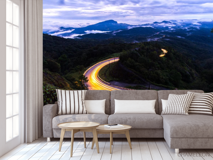 Фотообои горная вечерняя дорога - 3