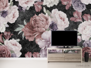 Фотообои Винтажные цветы на черном - 2