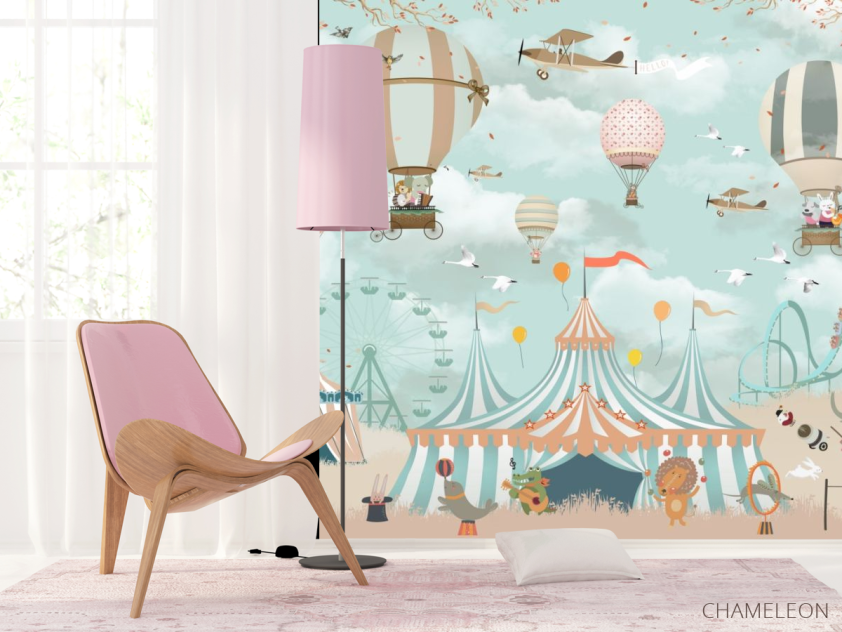 Фотошпалери повітряні кулі над куполом цирку - 4