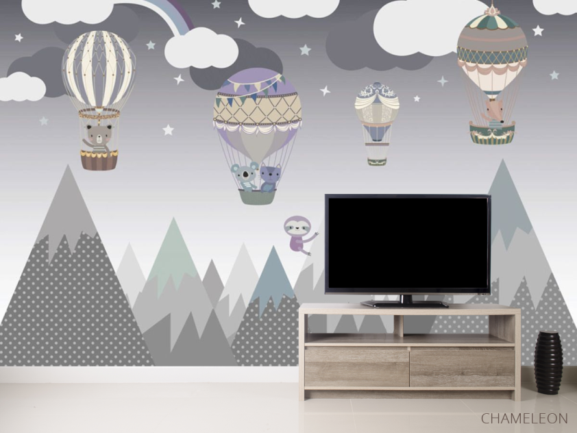 Фотообои Воздушные шарики серые - 2