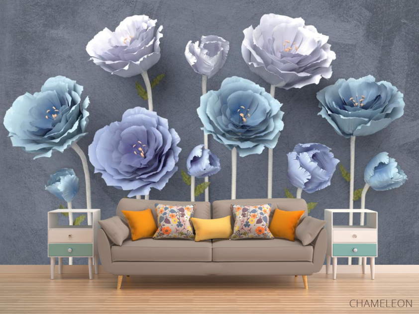 Фотообои Синие красивые цветы - 1