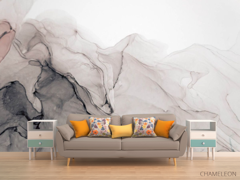 Фотообои Fluid art чёрно-белый - 1