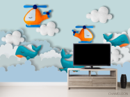 Фотообои Фетровые вертолетики - 2