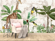 Фотообои Карта с жирафом - 4