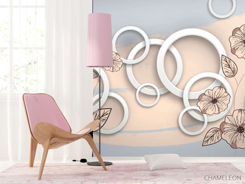 Фотошпалери 3д векторні квіти - 4