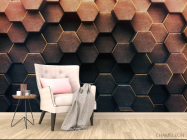 Фотообои Обьемные 3д гексагоны - 4