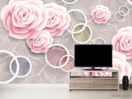 Фотообои Розовые 3Д розочки - 2