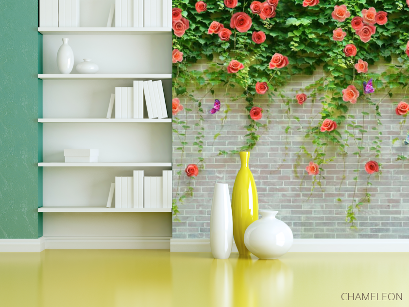 Фотошпалери Троянди на цегляній стіні - 3