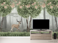 Фотообои Олени в зелёном лесу - 2