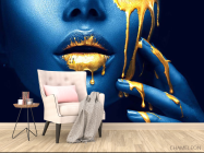 Фотообои Арт губы и золото - 4