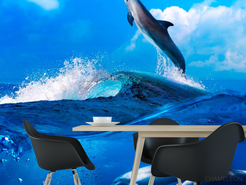 Фотообои Дельфины на волнах - 1