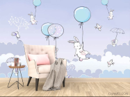 Фотообои Зайки на фмолетовом фоне - 4