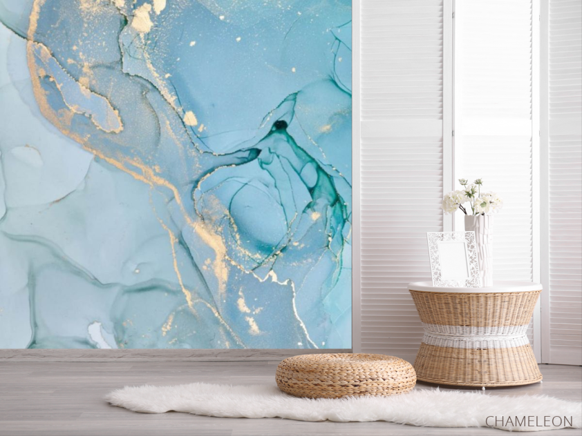 Фотошпалери Блакитний Fluid art - 2