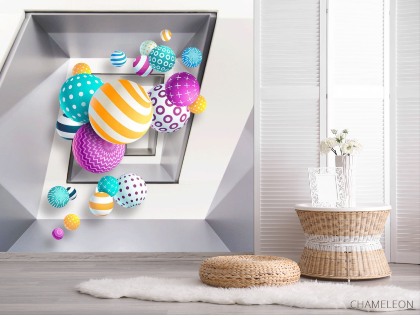 Фотошпалери Різнокольорові кулі 3д - 2