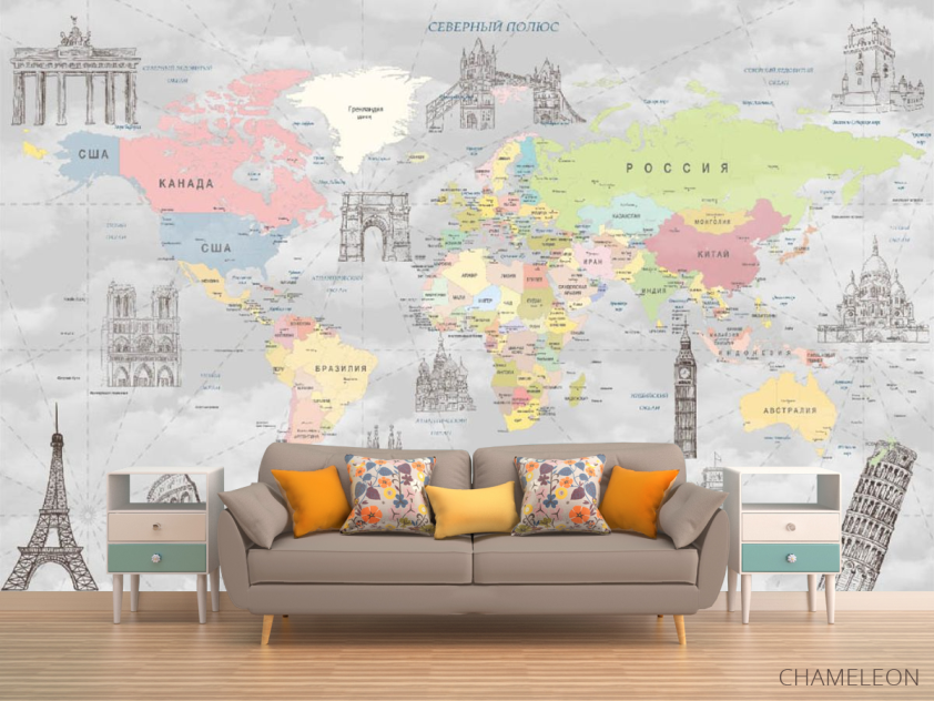 Фотообои карта мира - 1