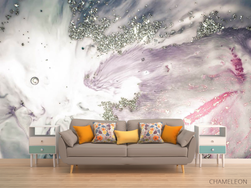 Фотообои fluid art с серебром - 1