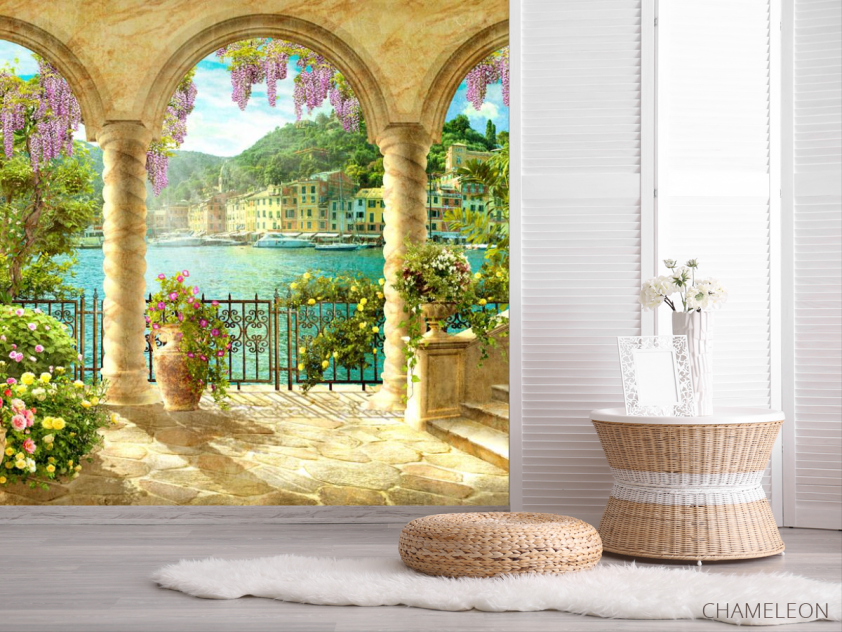 Фотошпалери Фреска з арками і водою - 2
