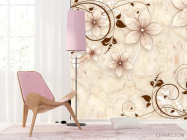 Фотошпалери квіти на тлі мармуру - 4