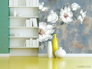 Фотошпалери Білі квіти на блакитному тлі - 3