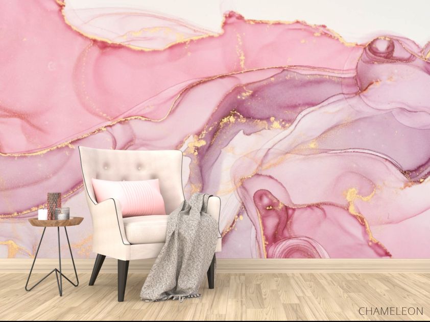 Фотообои Розовый Fluid art - 4